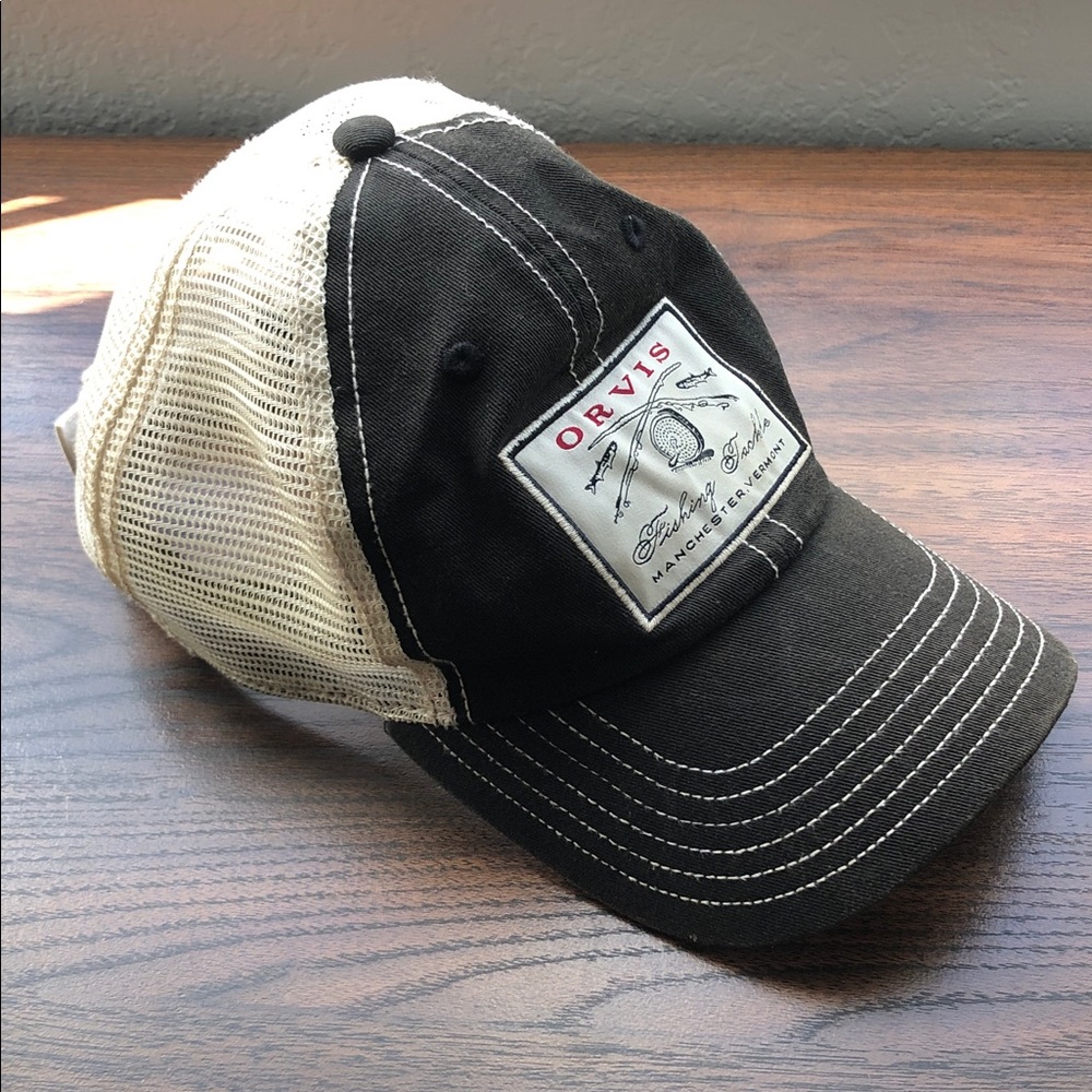Orvis Black and Cream Mesh Cap